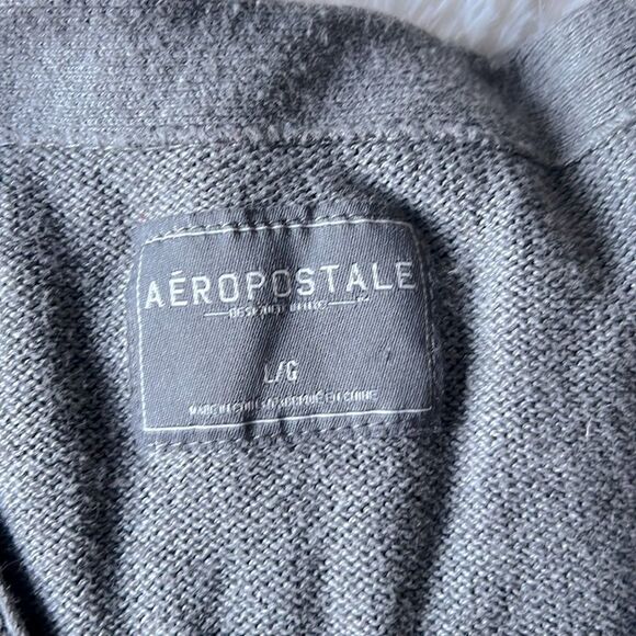 Aeropostale Gray V-neck Cardigan Fair Isle Sweater Unisex - Picture 5 of 9